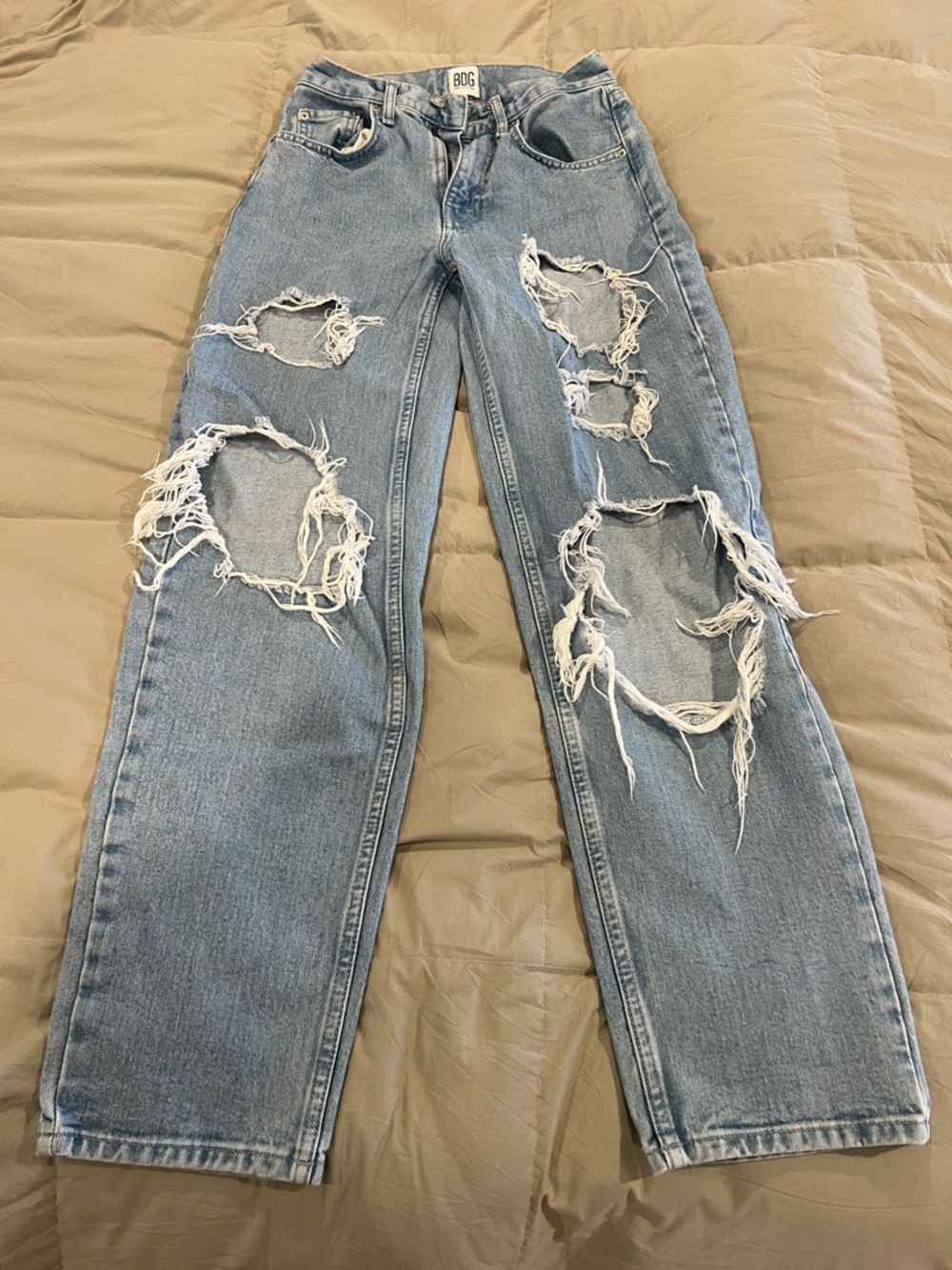 BDG Light Wash Distressed Boyfriend Jeans